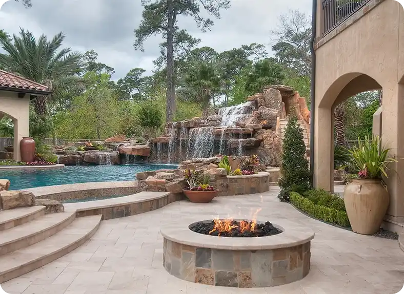 Pool and firepit