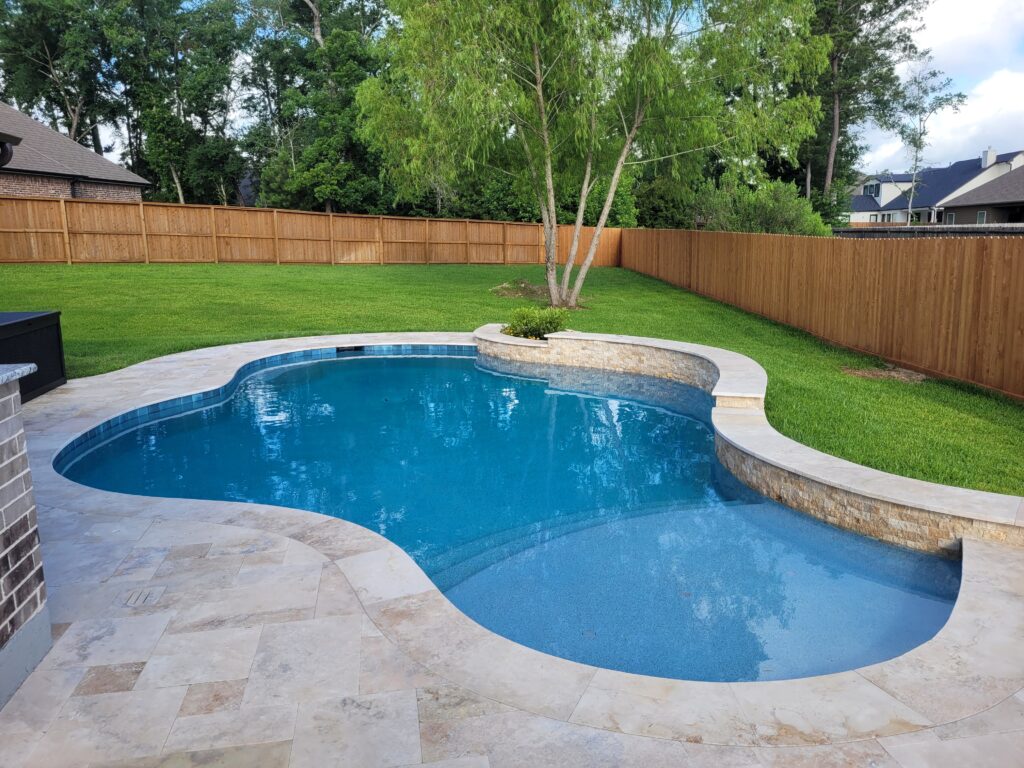 Concrete pool cost The Woodlands – Texas Pools basic “Classics” pool.