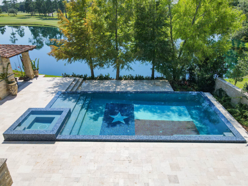 Upgraded swimming pool surface in Hockley, resistant to weather damage.