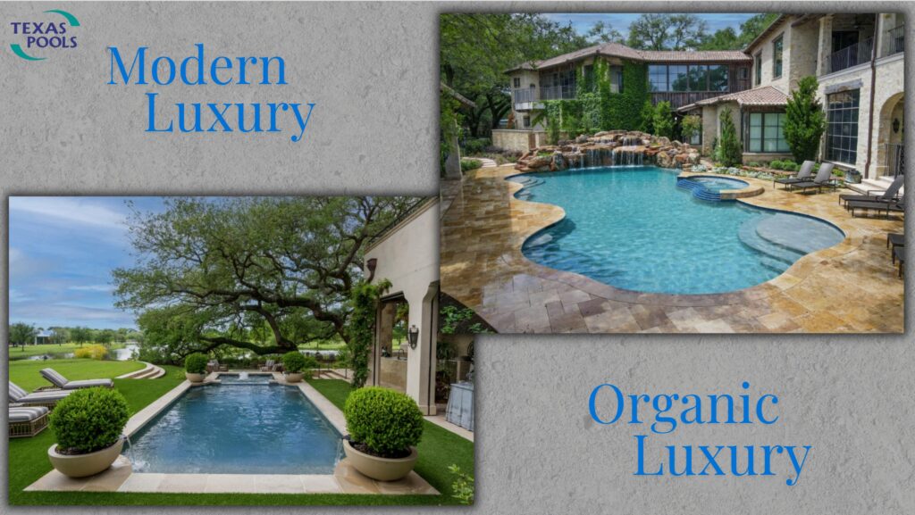 Modern and resort-style custom pools designed for Texas luxury homes.