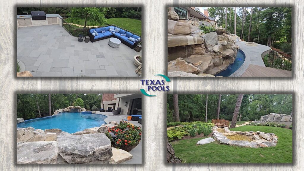 Backyard design with intentional areas for dining, lounging, and entertaining
